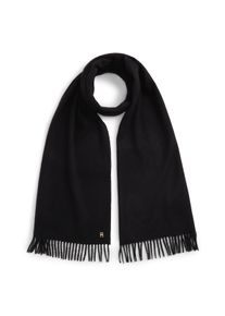 Loop Tommy Hilfiger "CASHMERE WOVEN SCARF", Damen, schwarz, Strick, Kaschmir, unifarben, Modet&uuml;cher Loop, Regular fit mit Fransen