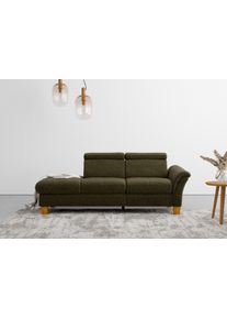 Recamiere OTTO HOME "Lindgren", gr&uuml;n (khaki), B:206cm H:84cm T:93cm, 100% Polyester, Sofas, Recamiere, wahlweise motorische TV-Funktion, Bettkasten und Kopfteilverstellung