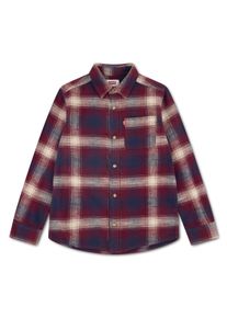 Karohemd LEVI'S KIDS "LVB SHADOW PLAID SHIRT", Jungen, Gr. 6 (116), N-Gr, tawny port, Web, Obermaterial: 100% Baumwolle, kariert, regular fit normal, Hemden Karohemd, aus Baumwolle - for Boys