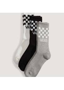 Socken Vans "CLASSIC CHECK CREW", Damen, Gr. 38,5-42, bunt (schwarz, wei&szlig;), Obermaterial: 66% Baumwolle, 19% Polyester, 10% Nylon, 3% Elastodien, 2% Elasthan, Socken Socken, im 3er Pack, sportlicher Stil