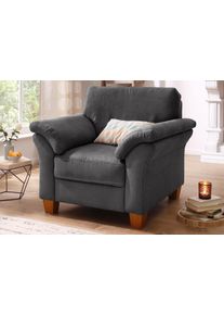 Sessel OTTO HOME "Borkum, B: 101cm", grau (anthrazit), B:101cm H:87cm T:88cm, Struktur (100% Polyester);Luxus-Microfaser ALTARA NUBUCK (100% Polyester);MELROSE(100% Polyester);Luxus-Microfaser Toro (100% Polyester), Sessel, Sessel, mit Federkern