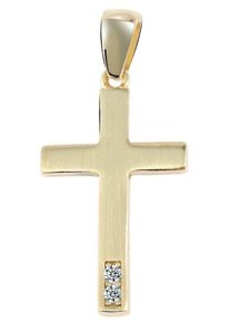 Adelia&acute;s Kreuzanh&auml;nger ADELIA&acute;S "Damen Anh&auml;nger &iquest; Kreuz Kreuzanh&auml;nger aus 375 Gold mit Zirkonia", gold, Schmuckanh&auml;nger, Damen, Kreuzanh&auml;nger