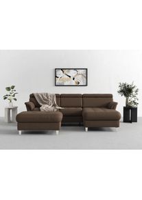 Sit & More Ecksofa SIT & MORE "Marano L-Form", braun, B:257cm T:166cm, 100% Polyester, Sofas, Ecksofa, inklusive Kopfteilverstellung, optional Schlaffunktion & Bettkasten