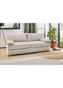 Jockenh&ouml;fer Schlafsofa JOCKENH&Ouml;FER GRUPPE "Derby, B: 201 cm, Liegefl. 160x200 cm, Dauerschl&auml;fer", beige (natur), B:201cm T:110cm, Korpus: 100% Polyester;Kissen: 100% Polyester, Sofas, Schlafsofa, mit Schlaffunktion, Bettkasten & Topper, Tonnentaschenfederkern