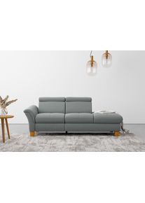 Recamiere OTTO HOME "Lindgren", grau, B:206cm H:84cm T:93cm, 100% Polyester, Sofas, Recamiere, wahlweise motorische TV-Funktion, Bettkasten und Kopfteilverstellung