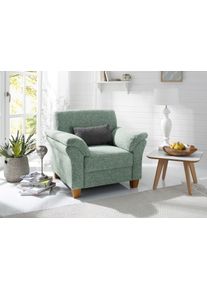 Sessel OTTO HOME "Borkum, B: 101cm", gr&uuml;n (gr&uuml;n, grau), B:101cm H:87cm T:88cm, Struktur (100% Polyester);Luxus-Microfaser ALTARA NUBUCK (100% Polyester);MELROSE(100% Polyester);Luxus-Microfaser Toro (100% Polyester), Sessel, Sessel, mit Federkern