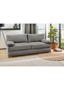 Jockenh&ouml;fer Schlafsofa JOCKENH&Ouml;FER GRUPPE "Derby, B: 201 cm, Liegefl. 160x200 cm, Dauerschl&auml;fer", grau, B:201cm T:110cm, Korpus: 100% Polyester;Kissen: 100% Polyester, Sofas, Schlafsofa, mit Schlaffunktion, Bettkasten & Topper, Tonnentaschenfederkern
