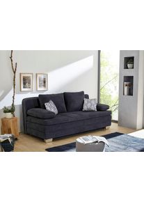 Jockenh&ouml;fer Schlafsofa JOCKENH&Ouml;FER GRUPPE "Lincoln, B: 203 cm, Liegefl. 160x203 cm, Dauerschl&auml;fer", blau (dunkelblau), B:203cm H:85cm T:106cm, Sofas, Schlafsofa, mit Schlaffunktion, Bettkasten, Kaltschaumtopper & 2 Zierkissen