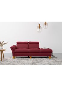 Recamiere OTTO HOME "Lindgren", rot (bordeaux), B:206cm H:84cm T:93cm, 100% Polyester, Sofas, Recamiere, wahlweise motorische TV-Funktion, Bettkasten und Kopfteilverstellung