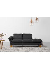 Recamiere OTTO HOME "Lindgren", grau (anthrazit), B:206cm H:84cm T:93cm, 100% Polyester, Sofas, Recamiere, wahlweise motorische TV-Funktion, Bettkasten und Kopfteilverstellung