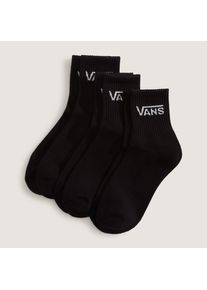 Socken Vans "CLASSIC HALF CREW 3er Pack", Damen, Gr. 38,5-42, schwarz, Obermaterial: 71% Baumwolle, 23% Polyester, 2% Elasthan, 2% Elastodien, 2% Nylon, Socken Socken, im 3er Pack, f&uuml;r sportive Aktivit&auml;ten, mit Polsterung