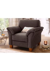 Sessel OTTO HOME "Borkum, B: 101cm", braun (dunkelbraun), B:101cm H:87cm T:88cm, Struktur (100% Polyester);Luxus-Microfaser ALTARA NUBUCK (100% Polyester);MELROSE(100% Polyester);Luxus-Microfaser Toro (100% Polyester), Sessel, Sessel, mit Federkern