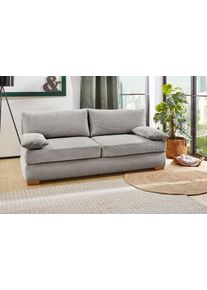 Jockenh&ouml;fer Schlafsofa JOCKENH&Ouml;FER GRUPPE "Derby, B: 201 cm, Liegefl. 160x200 cm, Dauerschl&auml;fer", grau (mittelgrau), B:201cm T:110cm, Korpus: 100% Polyester;Kissen: 100% Polyester, Sofas, Schlafsofa, mit Schlaffunktion, Bettkasten & Topper, Tonnentaschenfederkern