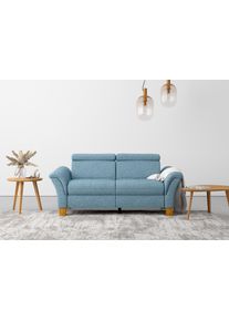 2,5-Sitzer OTTO HOME "Lindgren", blau (eisblau), B:185cm H:84cm T:93cm, 100% Polyester, Sofas, 2 5-Sitzer, wahlweise mit TV-Funktion, links oder beidseitig, Kopfteilverstellung