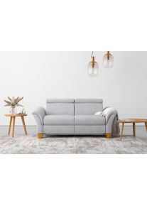 2,5-Sitzer OTTO HOME "Lindgren", silber, B:185cm H:84cm T:93cm, 100% Polyester, Sofas, 2 5-Sitzer, wahlweise mit TV-Funktion, links oder beidseitig, Kopfteilverstellung