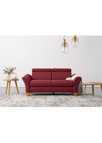 2,5-Sitzer OTTO HOME "Lindgren", rot (bordeaux), B:185cm H:84cm T:93cm, 100% Polyester, Sofas, 2 5-Sitzer, wahlweise mit TV-Funktion, links oder beidseitig, Kopfteilverstellung