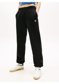 Sweathose Tommy Jeans "TJW BADGE SWEATPANT", Damen, Gr. XS (34), N-Gr, schwarz, Sweatware, Obermaterial: 100% Baumwolle, relaxed fit kn&ouml;chellang, Hosen Sweathose, Baumwolle, Badge