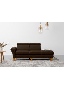 Recamiere OTTO HOME "Lindgren", braun (mocca), B:206cm H:84cm T:93cm, 100% Polyester, Sofas, Recamiere, wahlweise motorische TV-Funktion, Bettkasten und Kopfteilverstellung