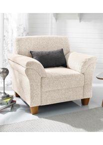 Sessel OTTO HOME "Borkum, B: 101cm", beige (natur), B:101cm H:87cm T:88cm, Struktur (100% Polyester);Luxus-Microfaser ALTARA NUBUCK (100% Polyester);MELROSE(100% Polyester);Luxus-Microfaser Toro (100% Polyester), Sessel, Sessel, mit Federkern