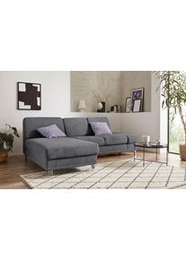 Sit & More Ecksofa SIT & MORE "Clio L-Form", grau, B:246cm H:89cm T:165cm, Sofas, Ecksofa, optional Schlaffunktion oder Vorziehsitz und Bettkasten, Federkern