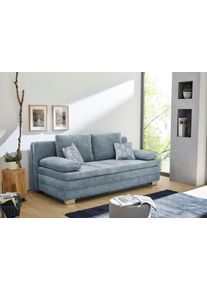 Jockenh&ouml;fer Schlafsofa JOCKENH&Ouml;FER GRUPPE "Lincoln, B: 203 cm, Liegefl. 160x203 cm, Dauerschl&auml;fer", blau (aqua), B:203cm H:85cm T:106cm, Sofas, Schlafsofa, mit Schlaffunktion, Bettkasten, Kaltschaumtopper & 2 Zierkissen