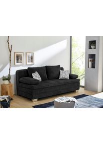 Jockenh&ouml;fer Schlafsofa JOCKENH&Ouml;FER GRUPPE "Lincoln, B: 203 cm, Liegefl. 160x203 cm, Dauerschl&auml;fer", grau (dunkelgrau), B:203cm H:85cm T:106cm, Sofas, Schlafsofa, mit Schlaffunktion, Bettkasten, Kaltschaumtopper & 2 Zierkissen