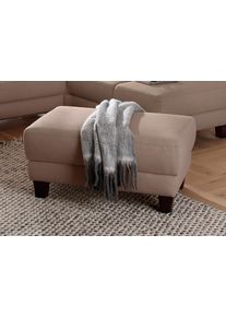 Hocker OTTO HOME "Trondheim", beige (dunkelbeige), B:101cm H:48cm T:66cm, Struktur fein (100% Polyester);Flachgewebe (100% Polyester);Luxus-Microfaser (90% Polyester, 10% Polyamid), Hocker, Hocker, mit Stauraum, Federkern