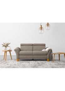 2,5-Sitzer OTTO HOME "Lindgren", braun (savannah), B:185cm H:84cm T:93cm, 100% Polyester, Sofas, 2 5-Sitzer, wahlweise mit TV-Funktion, links oder beidseitig, Kopfteilverstellung