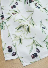 Bordsduk med olivkvistar vattenavvisande - gr&ouml;n - storlek 140x180 cm - bonprix