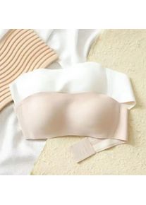 Solid Color Strapless Wrapped Bra Invisible Non-slip Push Up Bralette Non-steel Ring Thin Women Underwear Wedding