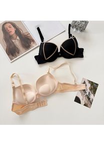 Fashion 3/4Cup Push-up Bra Adjustable with Crystal Decorate Deep V Bra Lingerie Shockproof Brassiere for Women Girl