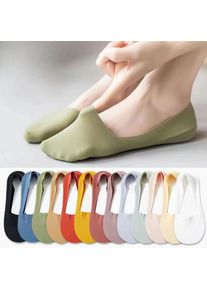 1 Pairs Casual Women Low Cut Socks Solid Color Summer Thin Bottom Non-slip Invisible Low Short Socks Breathable