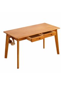 Bureau informatique avec tiroirs aspect bois marron Divit