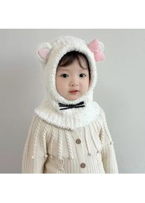 Cartoon Children Balaclava Headgear Winter Warm Kids Hooded Beanies 1-6Year Baby Ear Protection Cap Plush Scarf One-Piece Hat