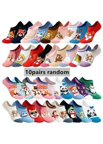 10pairs random Unisex Cartoon Anime Socks Hip Hop Street Style Funny Casual Crew Socks