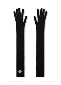 Lange handschoenen met logo-patch van zuivere scheerwol
