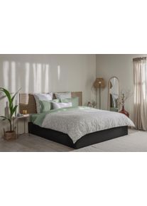 Housse de couette Percale de coton EMMA 200x200 - Blanc & Gris Clair