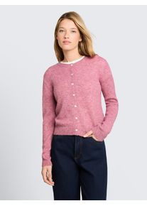 Cardigan Tom Tailor Denim, Damen, Gr. XS, dusty berry melange, Strick, Obermaterial: 50% Polyester, 24% Polyacryl, 20% Polyamid, 6% Alpaka, meliert, Basic, Rundhals, Strickjacken Cardigan