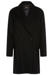 Kurzmantel BOSS Orange "Calesarina Premium Damenmode", Damen, Gr. 48, schwarz 001, Web, Obermaterial: 50% Wolle, 45% Polyester, 5% sonstige Fasern, unifarben, relaxed fit Po-bedeckend, mit Knopf, M&auml;ntel Kurzmantel, Blazermantel aus Woll-Mix