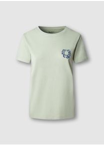 T-Shirt Pepe Jeans "BECKA", Damen, Gr. XL, sage gr&uuml;n, Single Jersey, Obermaterial: 100% Baumwolle, unifarben, h&uuml;ftbedeckend, Rundhals, abgesteppte Kante, Shirts T-Shirt, aus Baumwolle, Rundhalsform