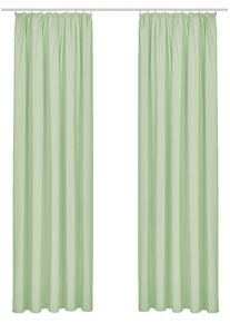 Vorhang OTTO HOME "Raja, Gardinen mit Kr&auml;uselband, Vorh&auml;nge Wohnzimmer" Gr. 4, gr&uuml;n (hellgr&uuml;n), B:140cm H:245cm, Polyester, Recyceltes Material, Gardinen, Vorhang, 2er-Set, Bestseller, einfarbig, modern, pflegeleicht, Mikrofaser