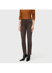 Straight-Jeans MAC "MACMELANIE", Damen, Gr. 46, L&auml;nge 30, braun (braun stone wash), Denim/Jeans, Obermaterial: 97% Baumwolle, 3% Elasthan, straight fit lang, Jeans Straight-Jeans, Figurformende Denim-Qualit&auml;t mit hervorragendem R&uuml;cksprung-Verhalten