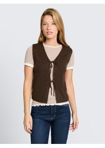 Cardigan Tom Tailor Denim, Damen, Gr. M, cool schwarz braun melange, Strick, Obermaterial: 50% Polyester, 24% Polyacryl, 20% Polyamid, 6% Alpaka, meliert, Basic, V-Ausschnitt, Strickjacken Cardigan
