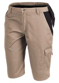 K&Uuml;BLER Arbeitsbundhose K&Uuml;BLER "Short", Herren, Gr. 52, EURO, beige (beige, schwarz), Obermaterial: 65% Polyester PES. 35% Baumwolle CO., Hosen Arbeitsbundhose