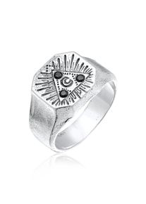Siegelring HAZE & GLORY "Ring Siegelring - Pyramid 925 Silber" Gr. 60, silber, Fingerringe, Herren, 60, Silber 925 (Sterlingsilber), Siegelring