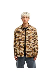 Langarmhemd Quiksilver "Castlehill", Herren, Gr. S, US-Gr&ouml;&szlig;en, braun (rawhide garage camo), Obermaterial: 100% Baumwolle., Hemden Langarmhemd