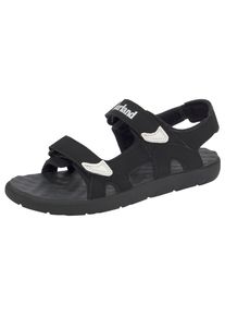 Sandale Timberland "PERKINS ROW BACKSTRAP SANDAL", M&auml;dchen, Gr. 40, schwarz-wei&szlig; (schwarz, wei&szlig;), Synthetik, Schuhe Sandale, mit Klettverschlu&szlig;