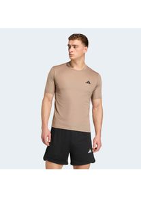 T-Shirt adidas Performance "WE BAS T", Herren, Gr. S, beige (chalky braun), Obermaterial: 100% Polyester, Rundhals, Shirts T-Shirt, regul&auml;re Passform, mit Climacool Technologie