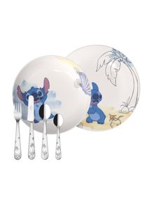 Villeroy & Boch Kindergeschirr-Set VILLEROY & BOCH "Ess-Set Disney Stitch 6er Set bunt", wei&szlig; (bunt), 6, Porzellan, Geschirr-Sets, Kindergeschirr-Set, Sp&uuml;lmaschinenfest, Mikrowellensicher