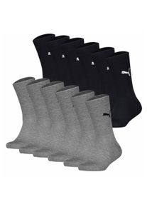 Kurzsocken Puma "Socken Easy Rider 12P 12er Pack", M&auml;dchen, Gr. 39-42, grau (schwarz, grau), Obermaterial: 70% Baumwolle CO. 15% Polyester PES. 13% Polyamid PA. 2% Elasthan EL., Socken Kurzsocken